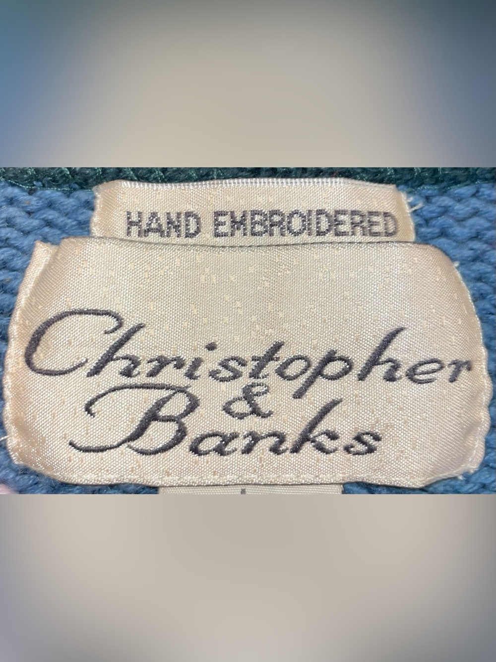 Christopher Banks Women Size L Vintage Blue Teacher Sweater Vest Back To School - Picture 8 of 9